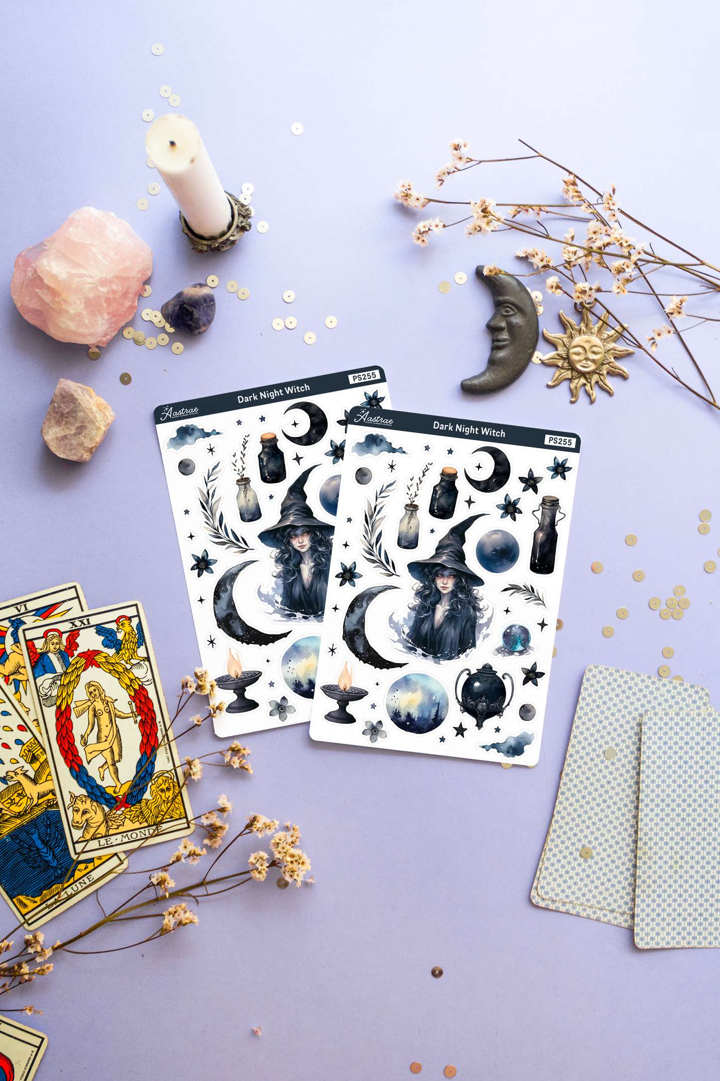 Dark Night Witch Planner Stickers