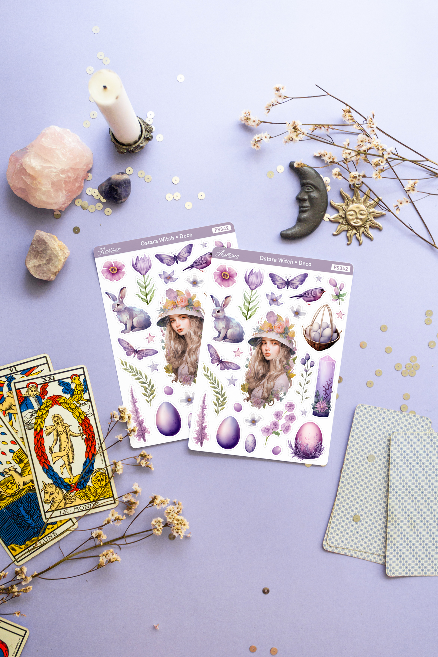 Ostara Witch Deco Stickers