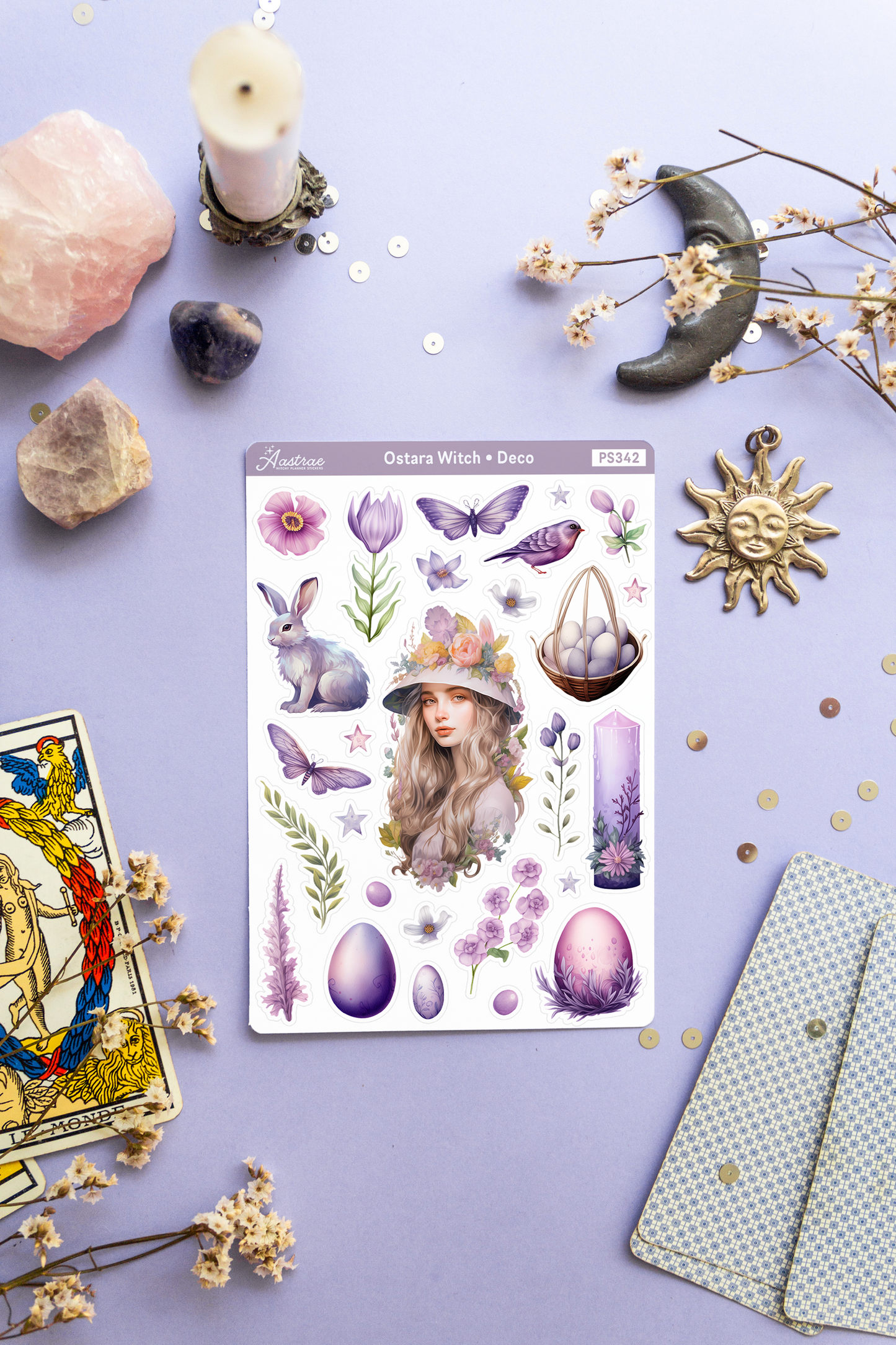 Ostara Witch Deco Stickers