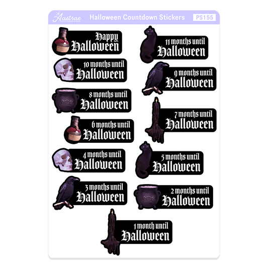 Monthly Halloween Countdown Stickers