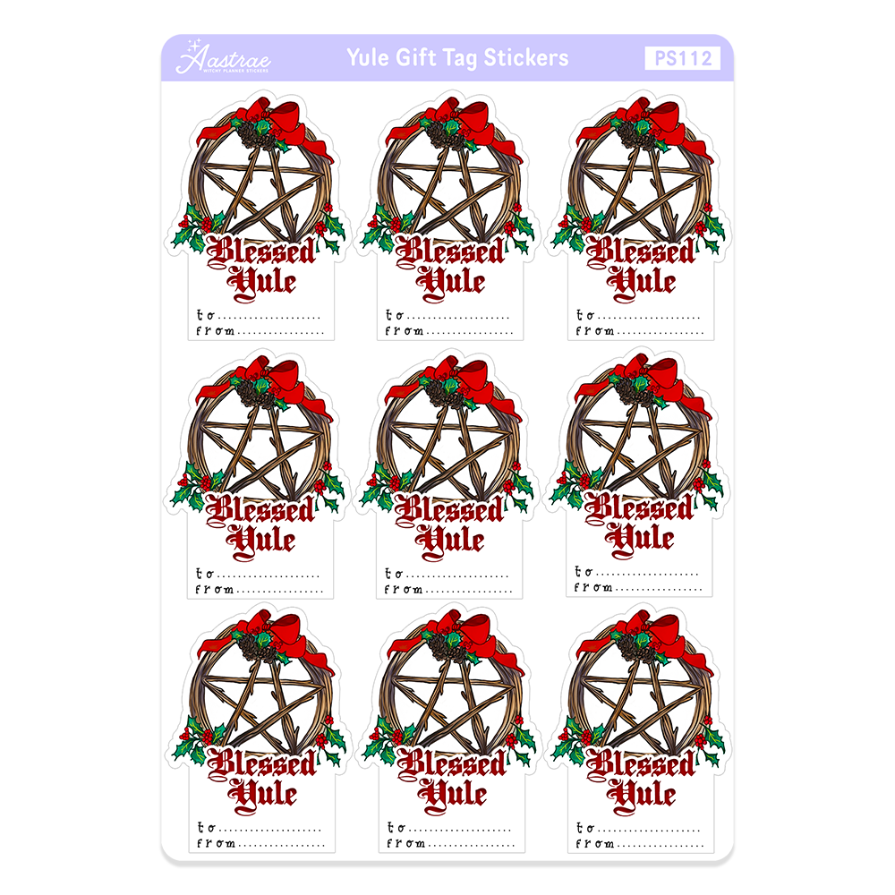 Yuletide Tag Yule Gift Tags Sticker Sheet – aastrae