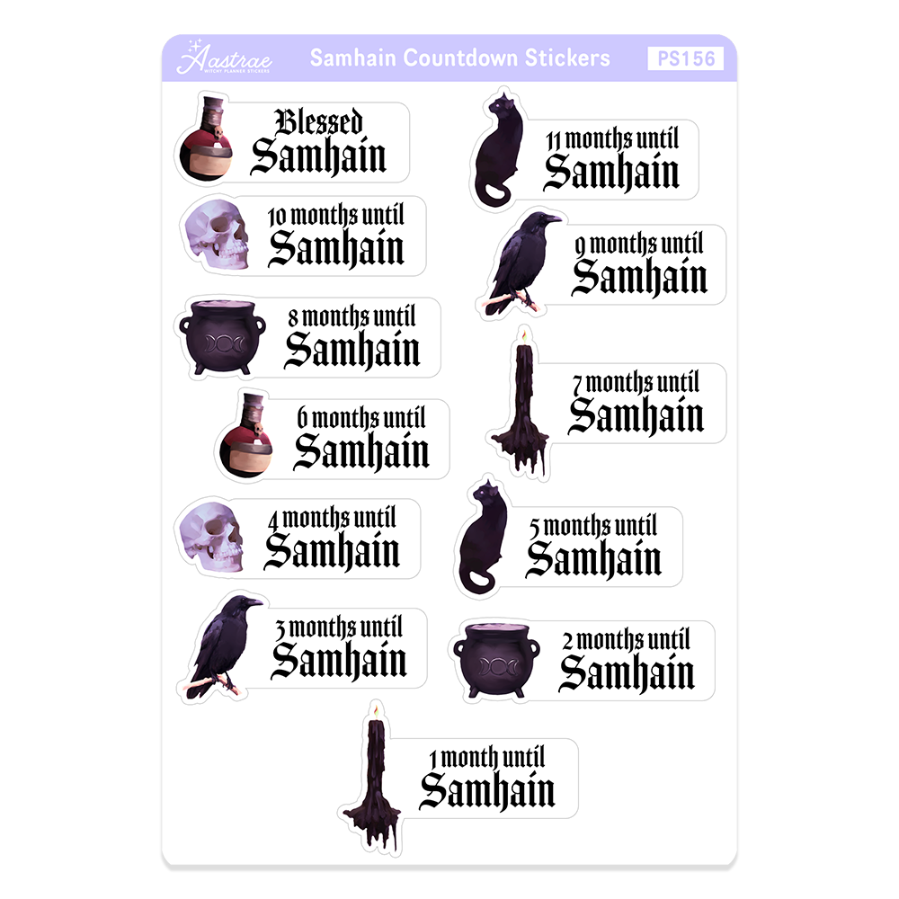 Monthly Samhain Countdown Stickers
