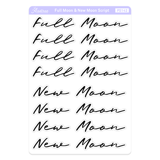 Script Stickers for New Moon and Full Moon