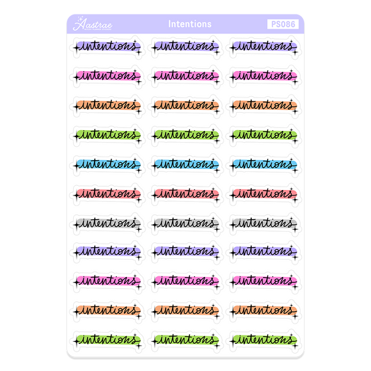 Intentions Planner Stickers