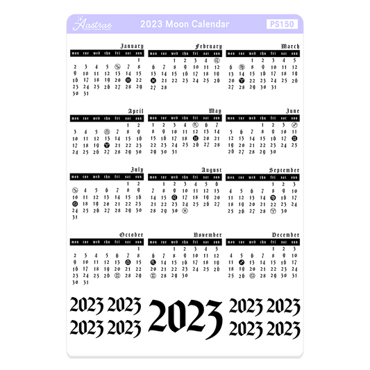 2023 Astrological Moon Calendar Stickers for Planner