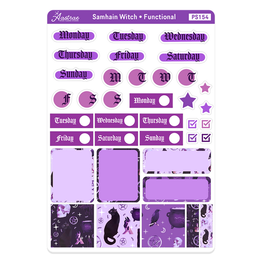 Samhain Witch Weekly Journaling Sticker Sheet