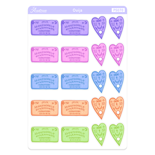 Ouija Board and Planchette Planner Stickers
