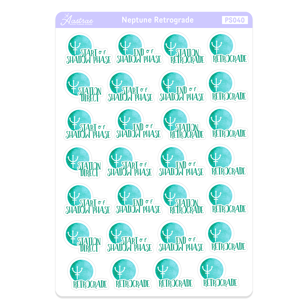 Neptune Retrograde Stickers for Planner