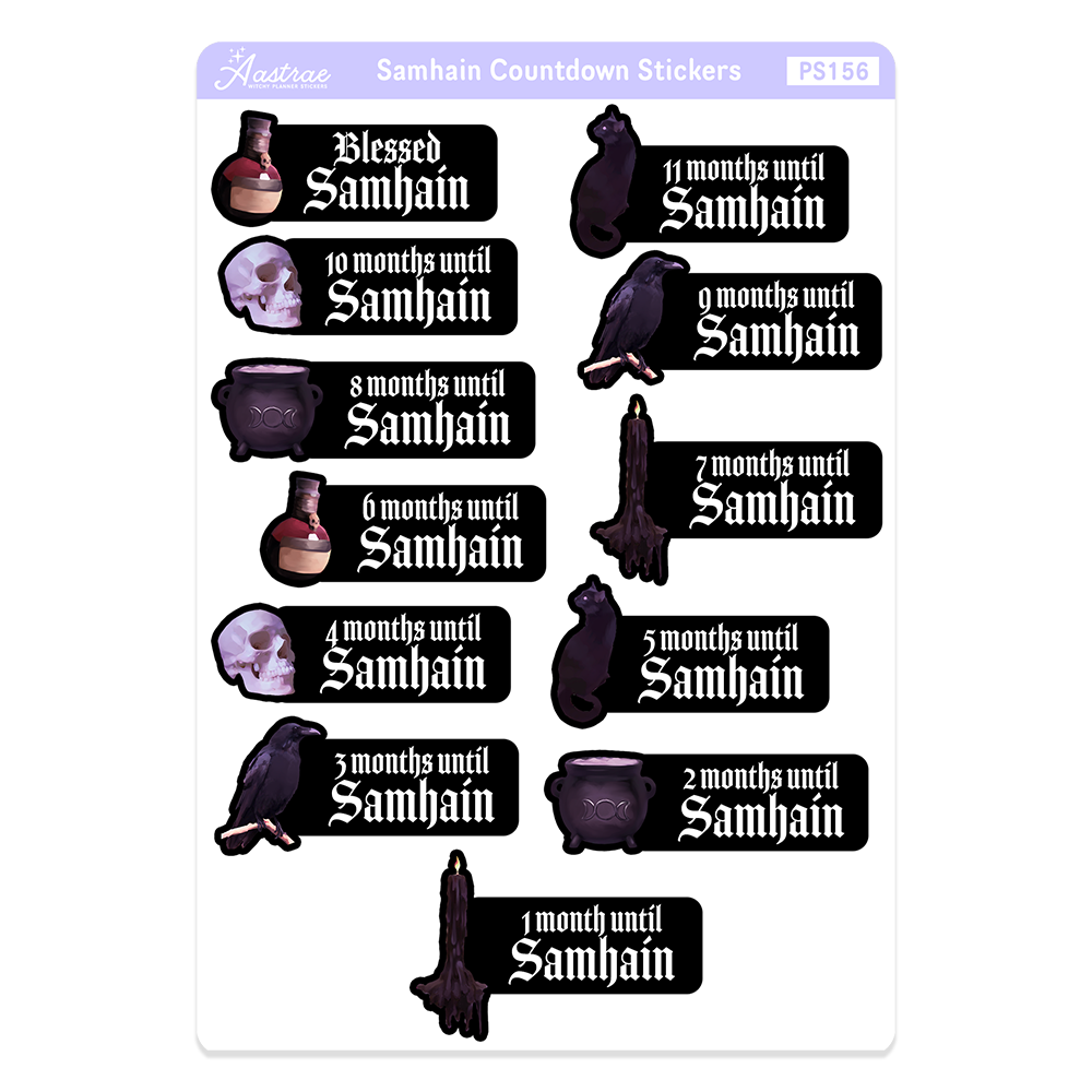 Monthly Samhain Countdown Stickers