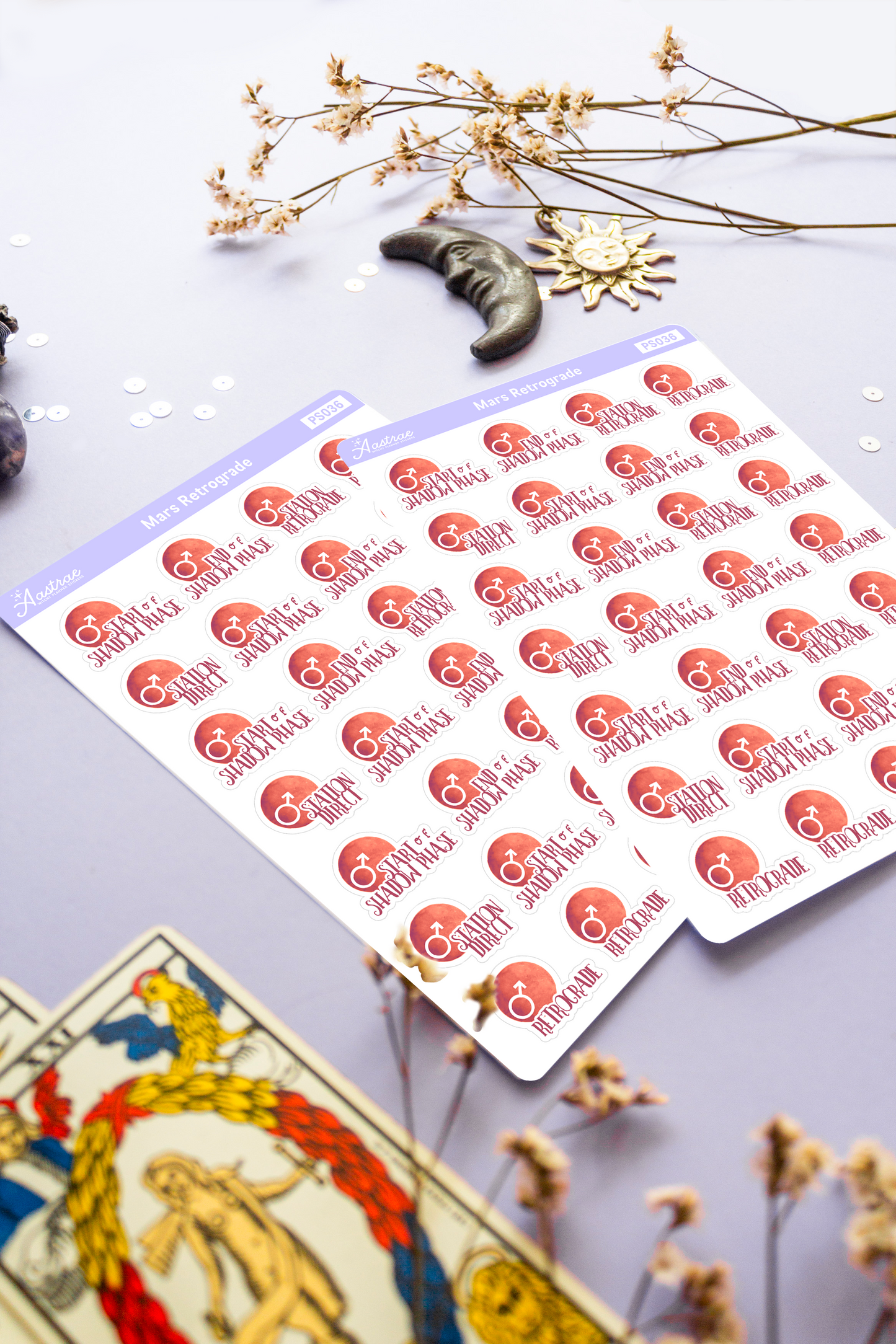 Mars Retrograde Stickers for Planner