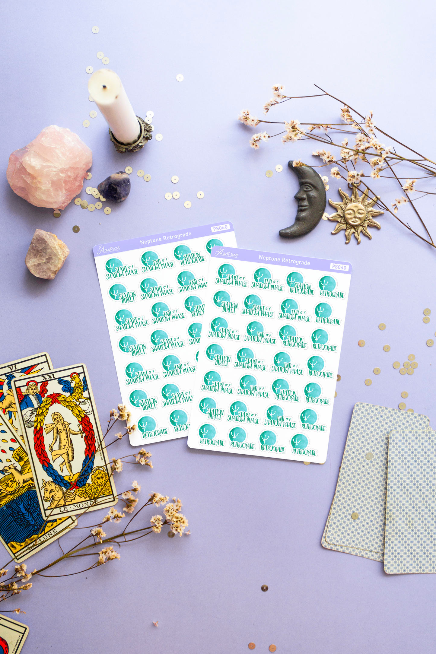 Neptune Retrograde Stickers for Planner