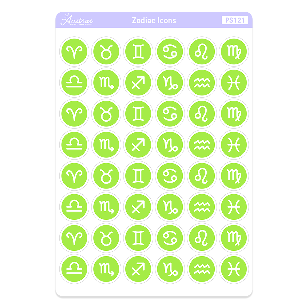 Zodiac Sign Icons Stickers for Planner