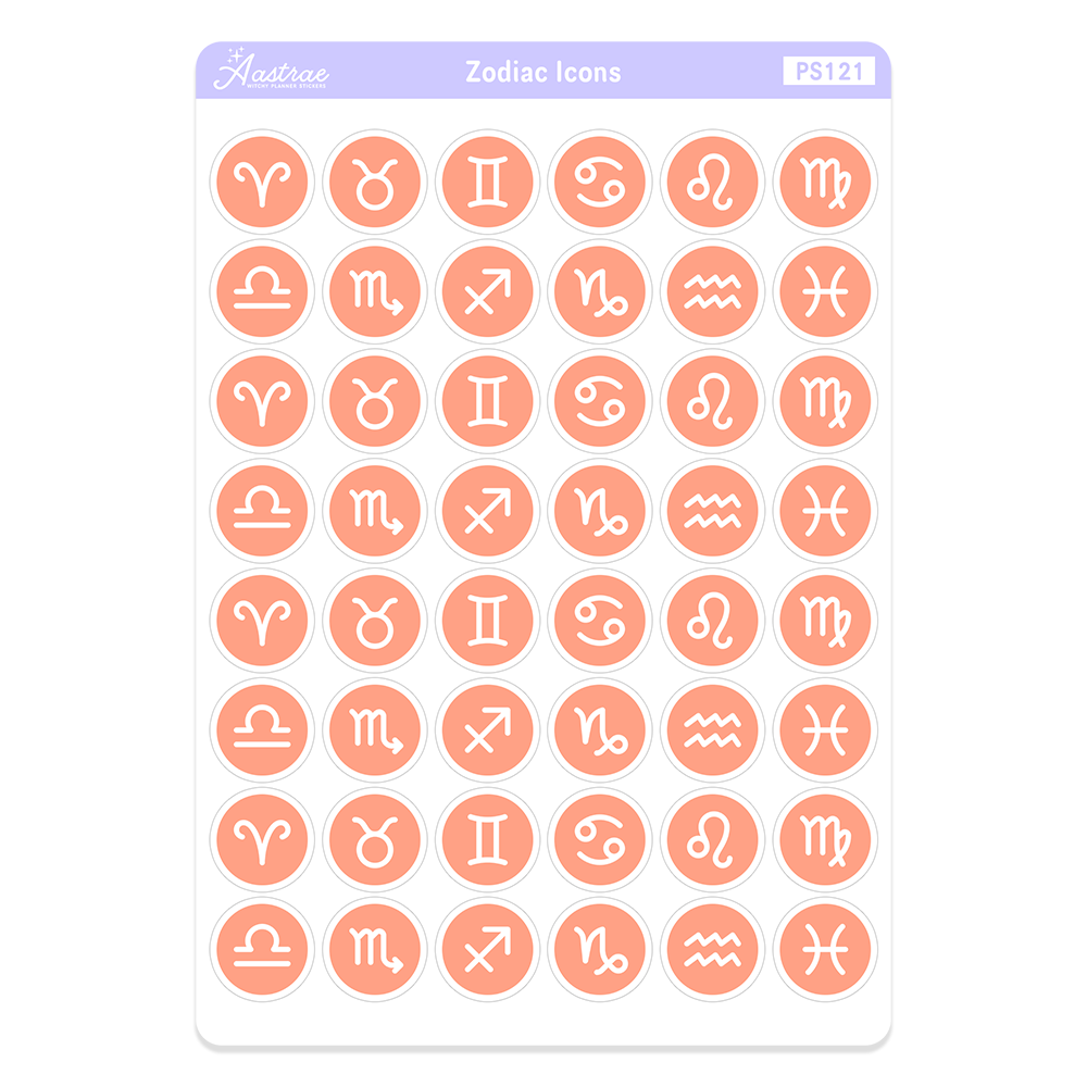 Zodiac Sign Icons Stickers for Planner