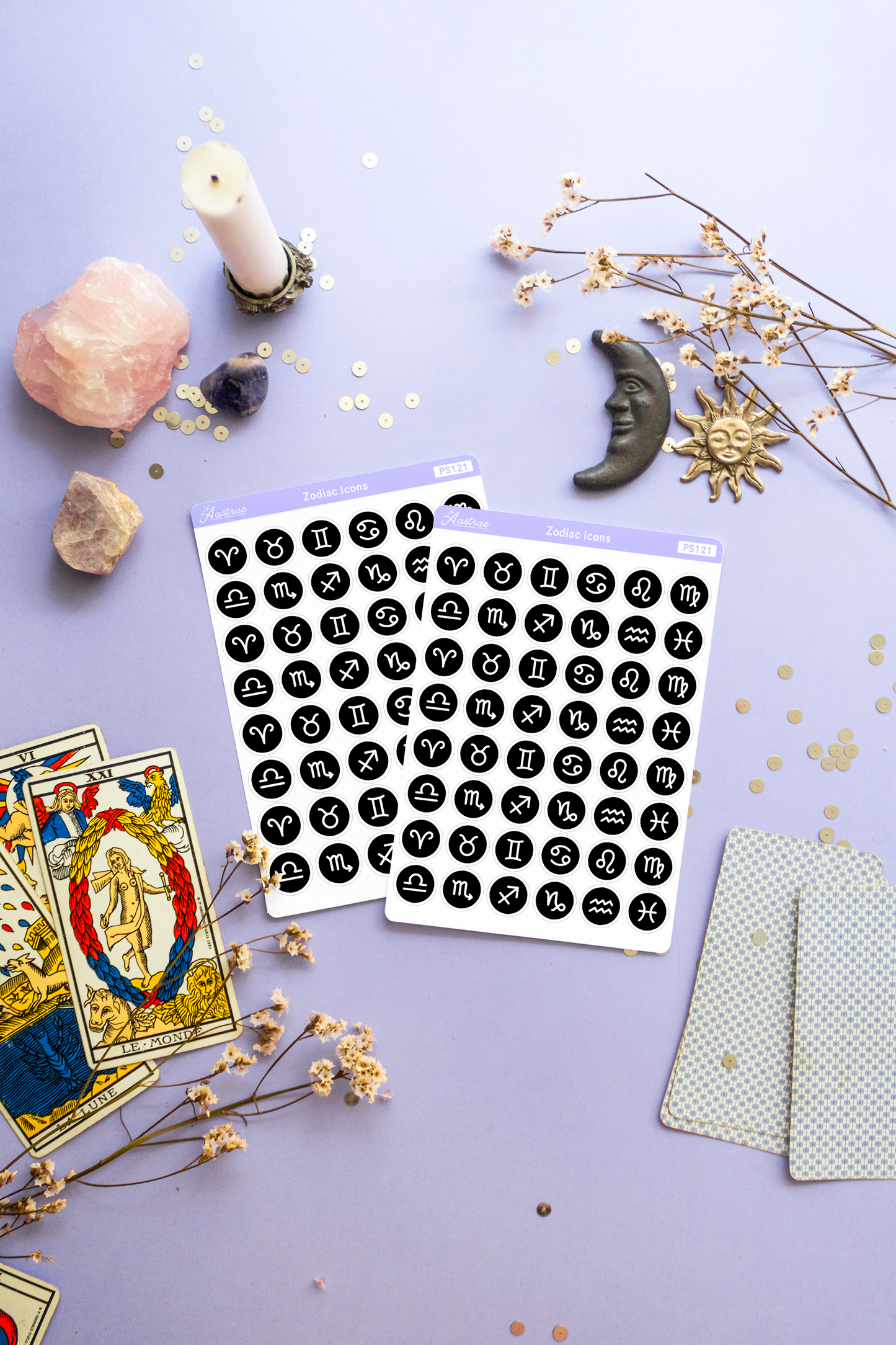 Zodiac Sign Icons Stickers for Planner