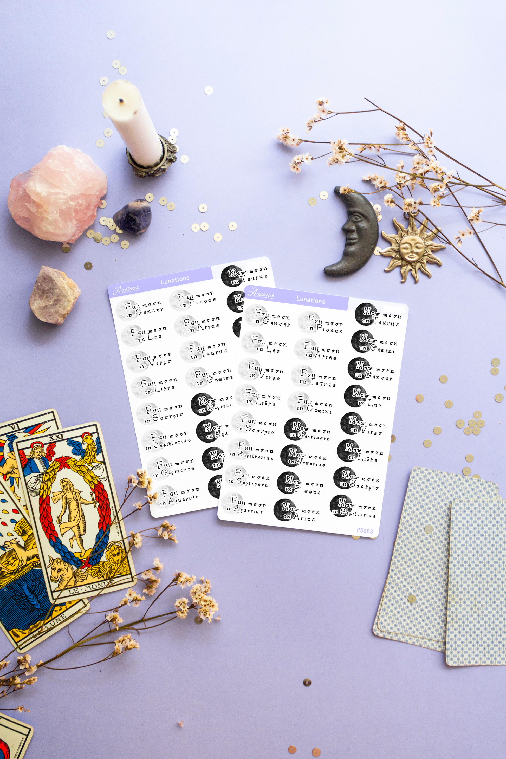 Astrology New Moon and Full Moon Stickers – aastrae