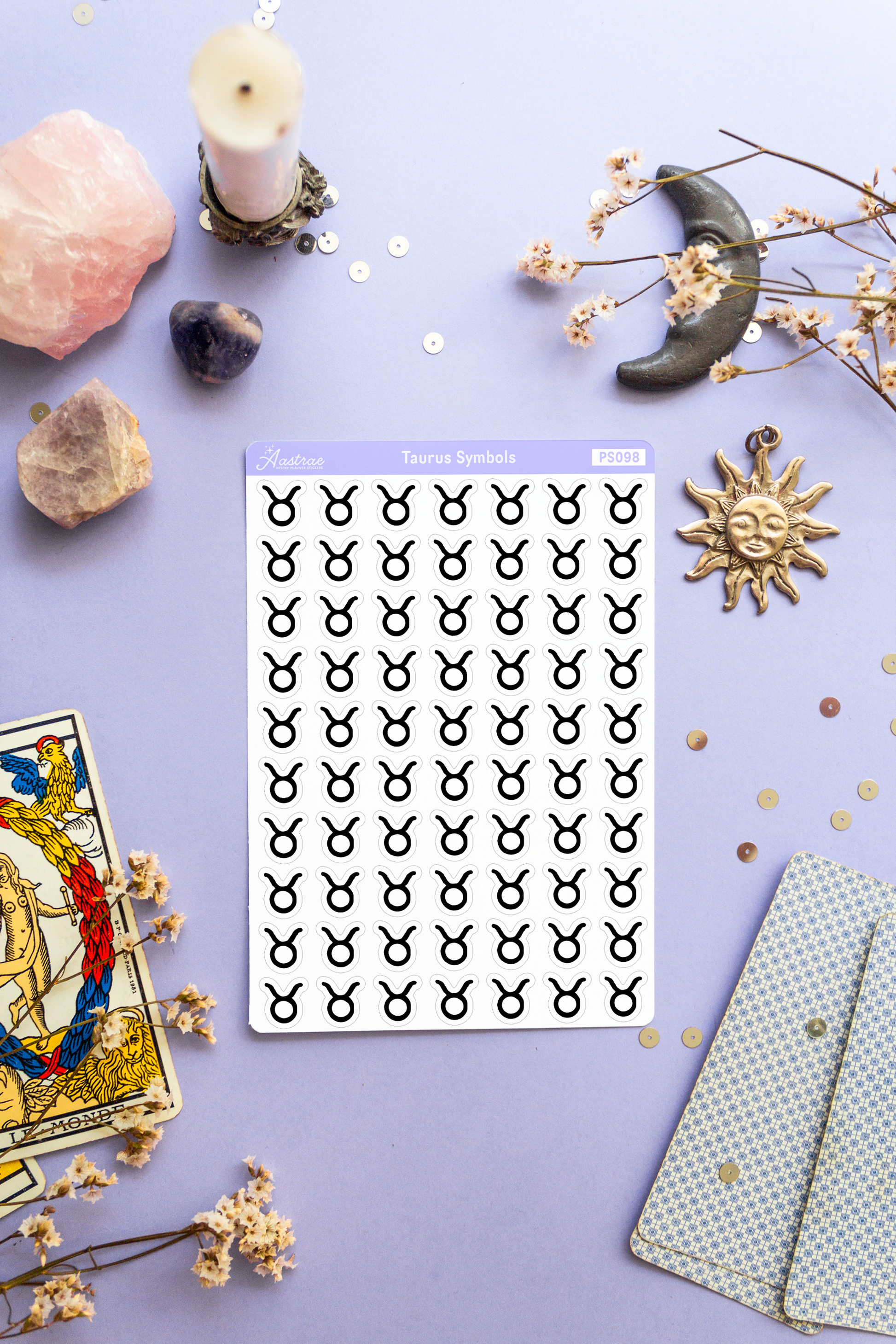 Taurus Astrology Symbol Stickers