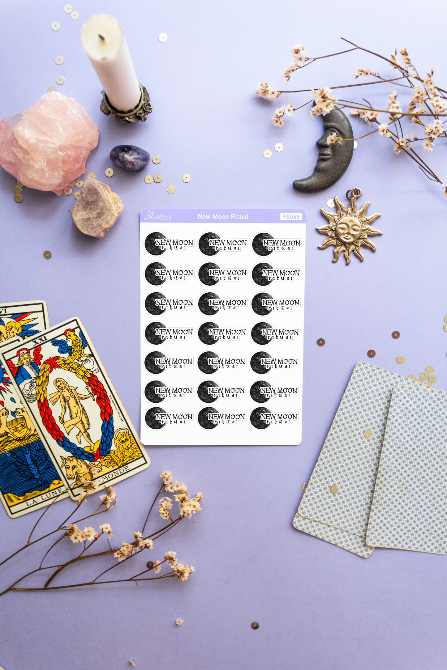 New Moon Ritual Stickers for Planner