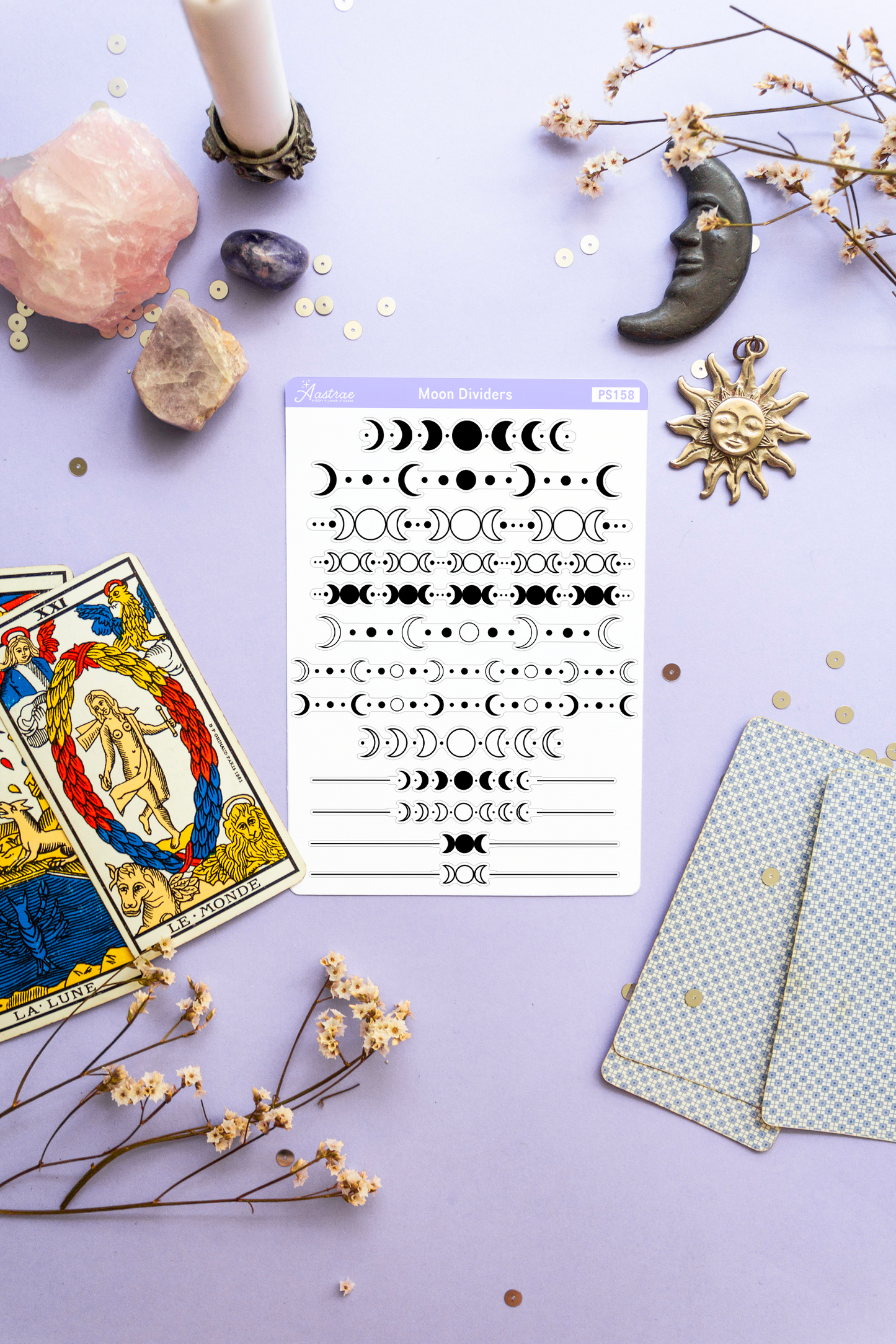 Moon Divider Stickers for Planner