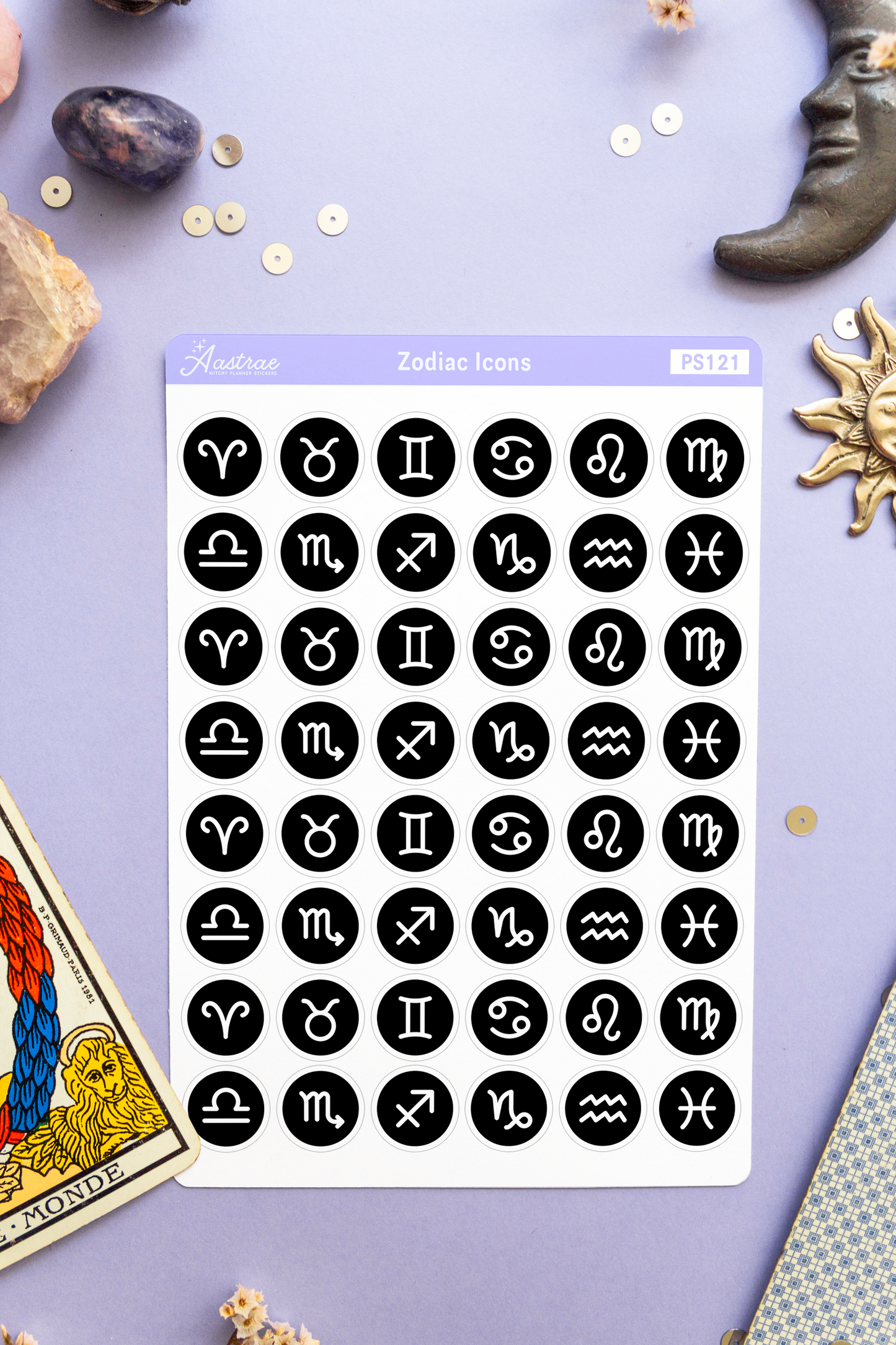 Zodiac Sign Icons Stickers for Planner