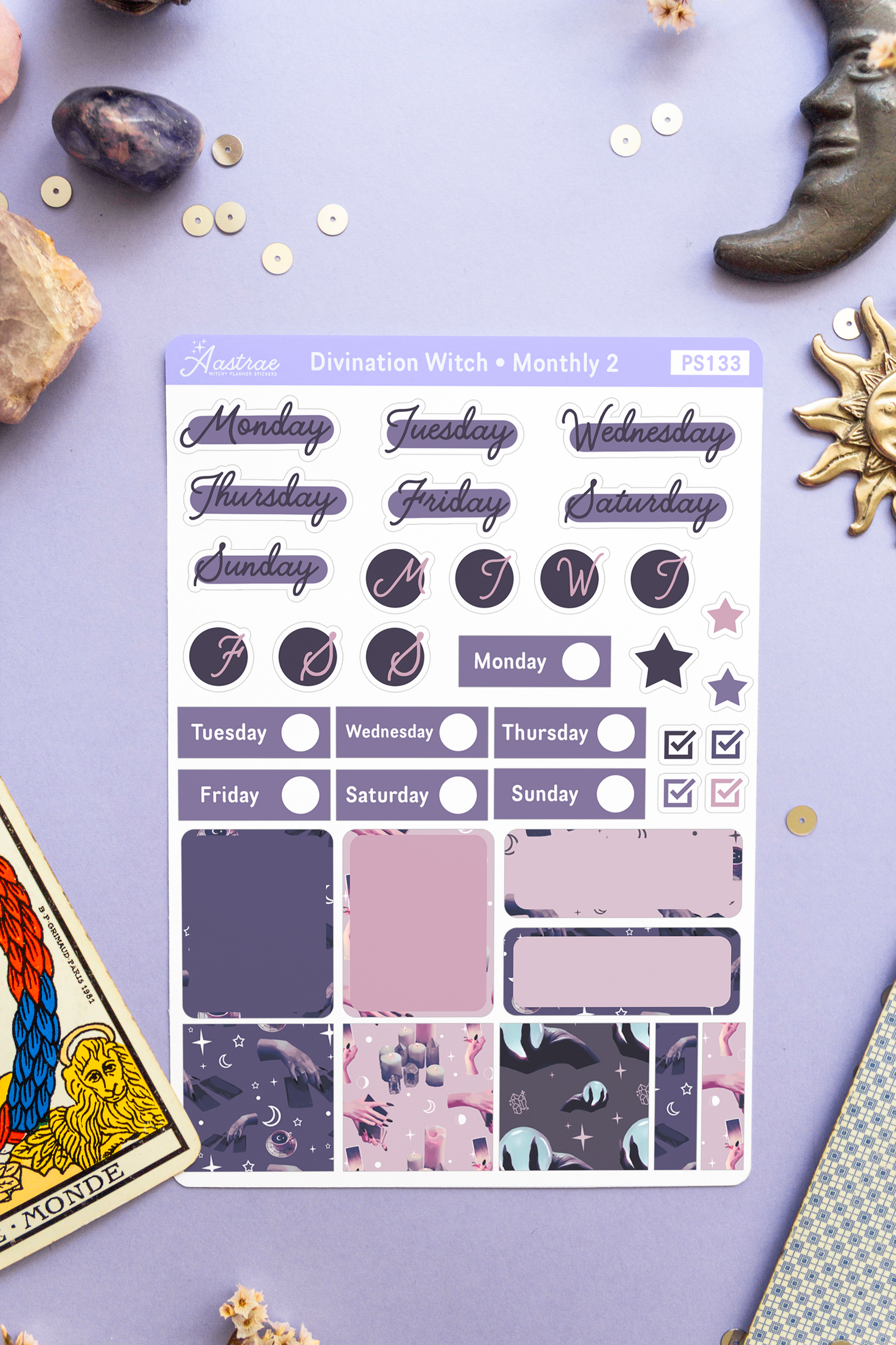 Witchy stickers printable, witchcraft goodnotes stickers By DatsenCreate