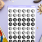 Astrology Moon Stickers with Full Moon and New Moon