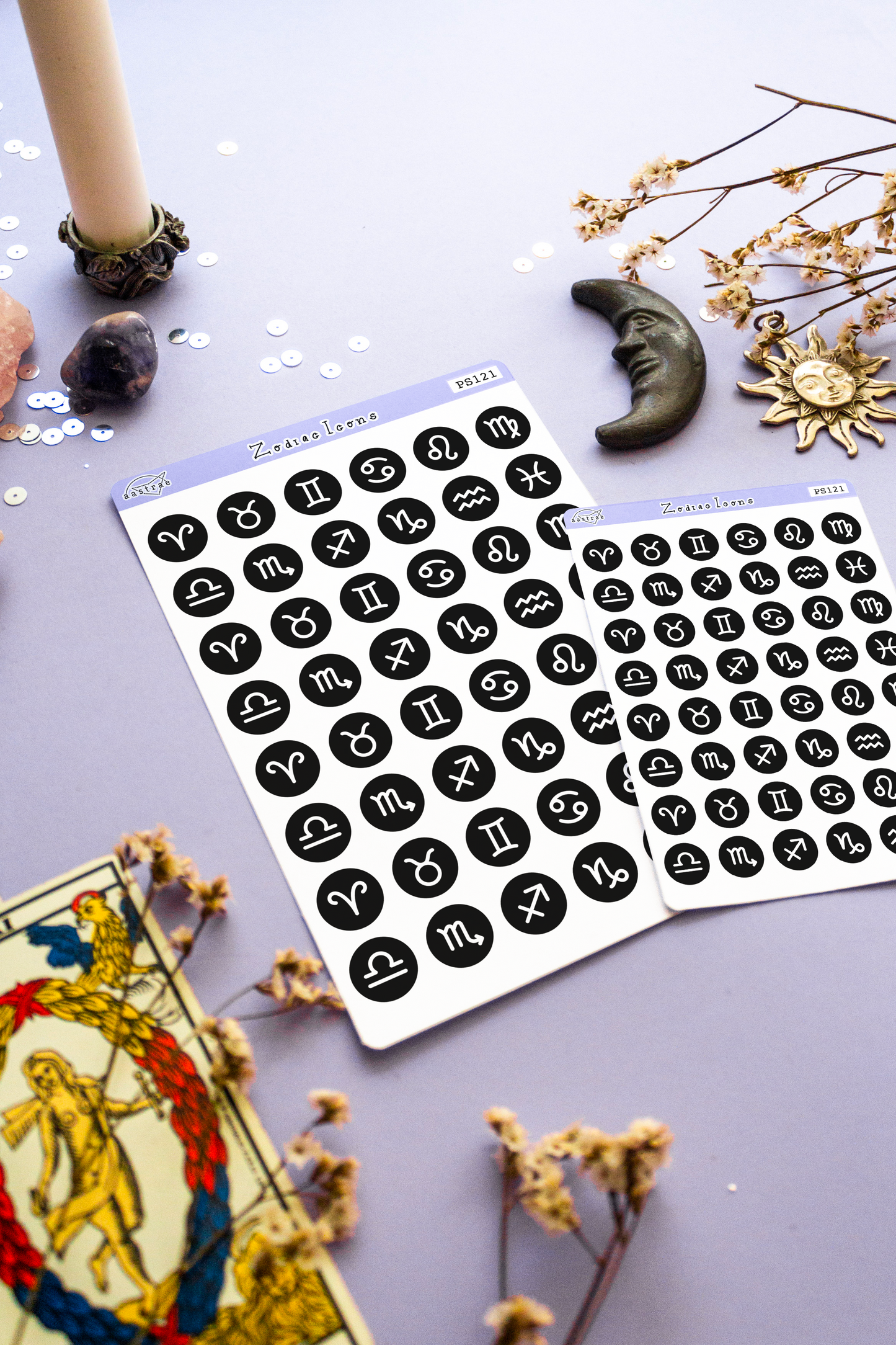 Zodiac Sign Icons Stickers for Planner