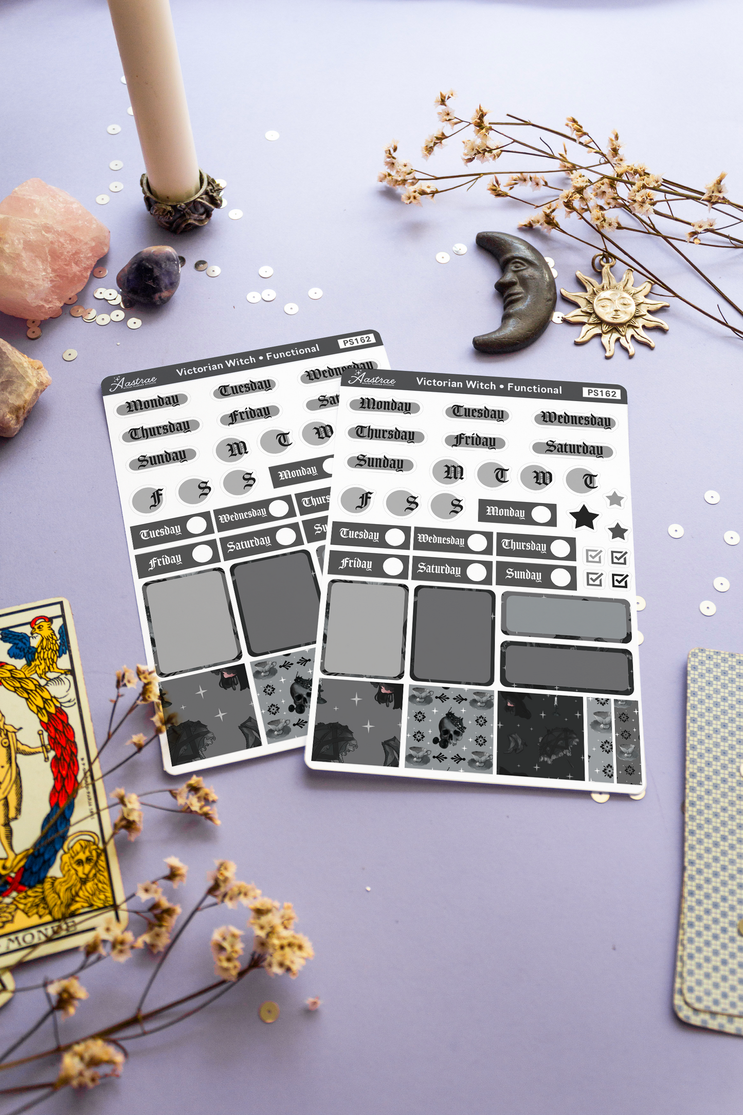 Victorian Witch Functional Stickers for Journaling