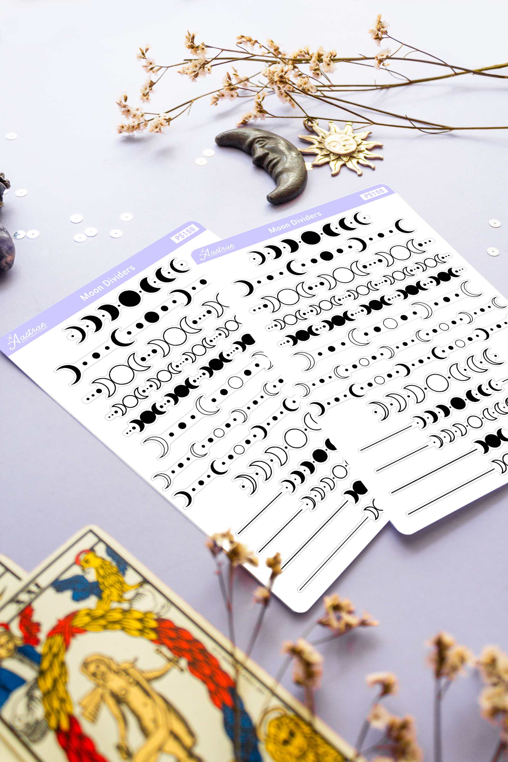 Digital 2024 Moon Calendar Sticky Notes Witchy Planner 