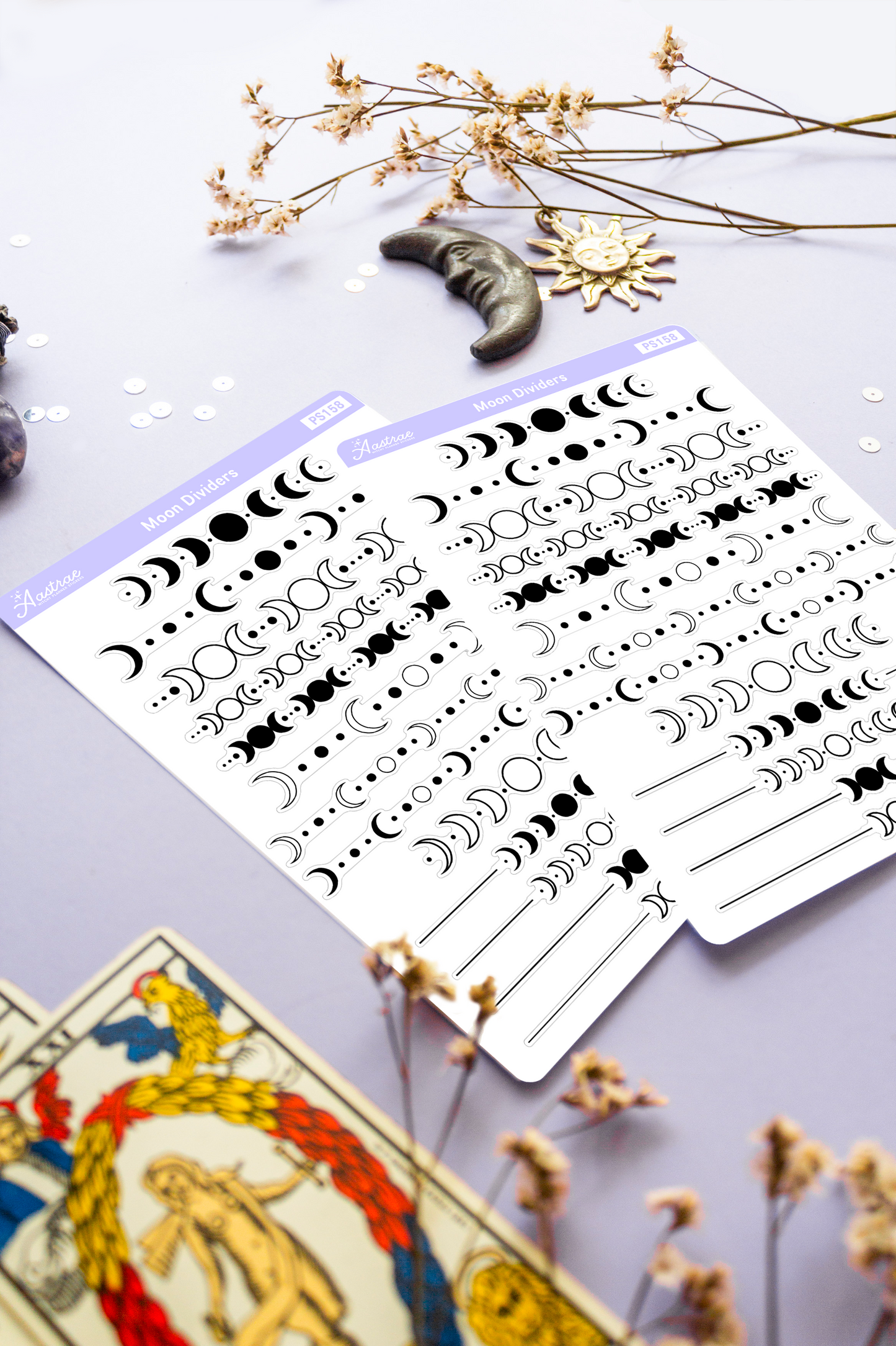 Moon Divider Stickers for Planner