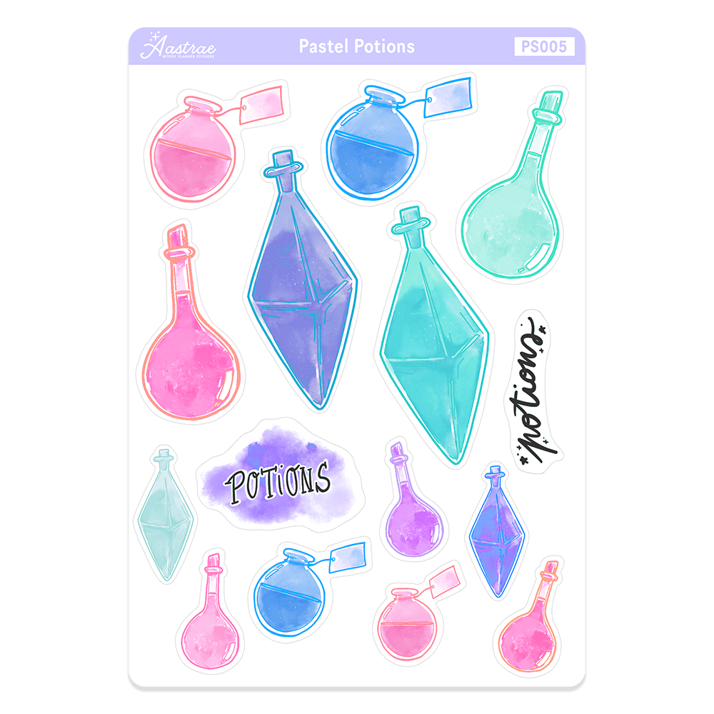 Witch Potion Bottles Stickers