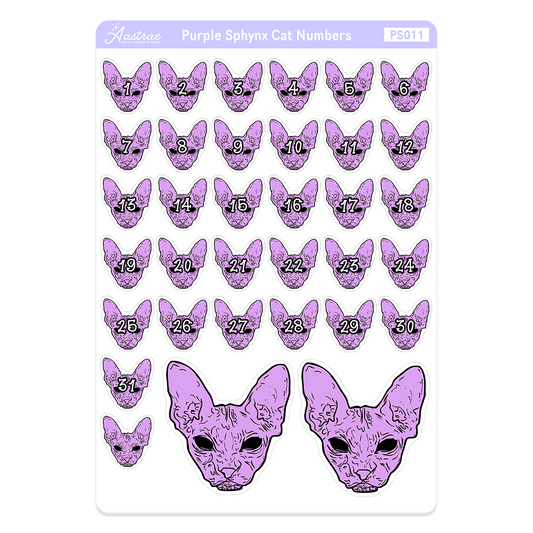 Purple Cat Date Covers Stickers