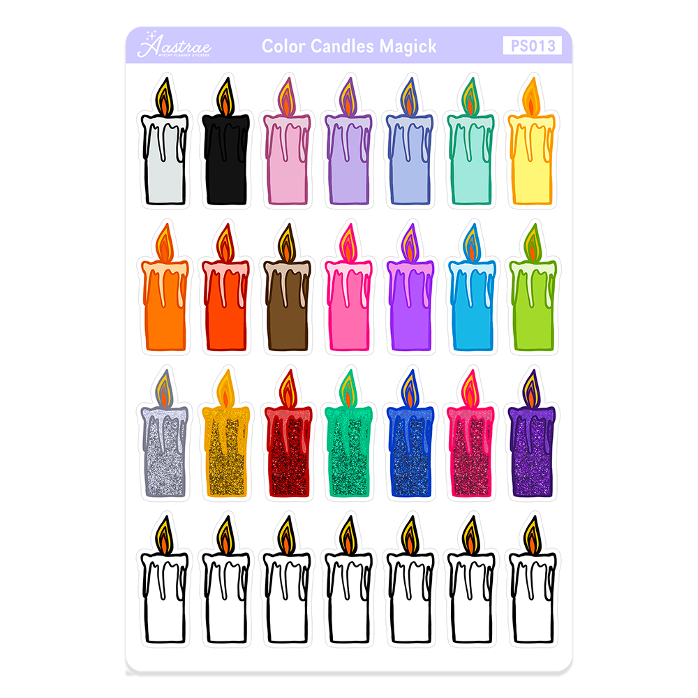 Colored Candle Magick Stickers