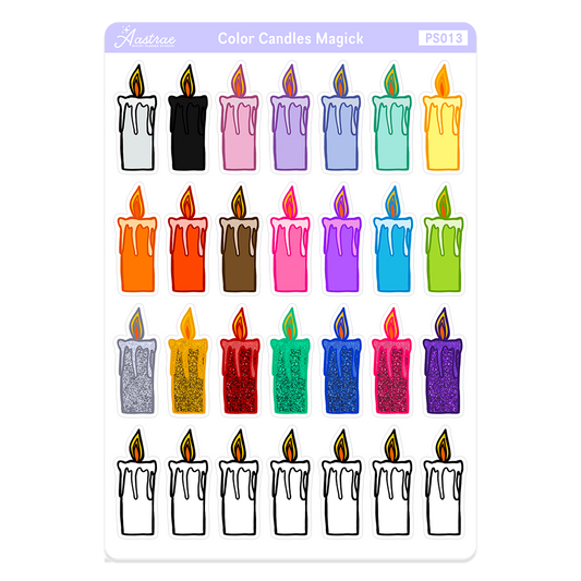 Colored Candle Magick Stickers