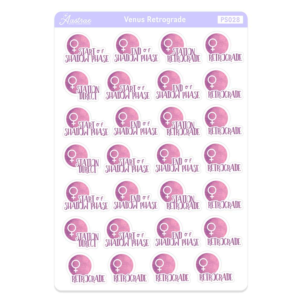 Venus Retrograde Stickers for Planner