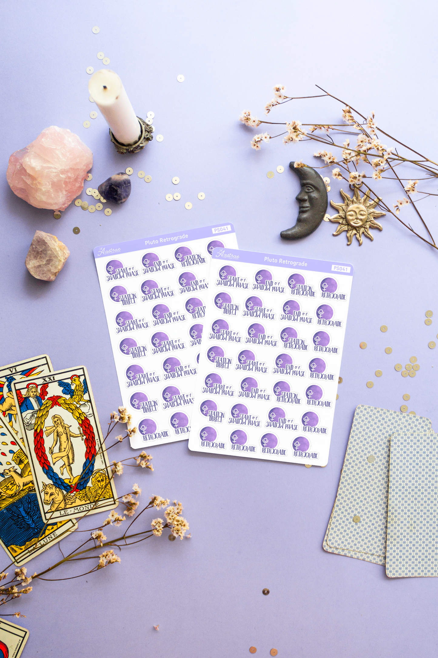 Pluto Retrograde Stickers for Planner