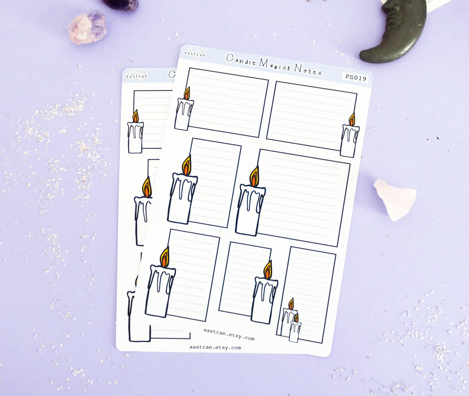 Candle Notes Planner Stickers