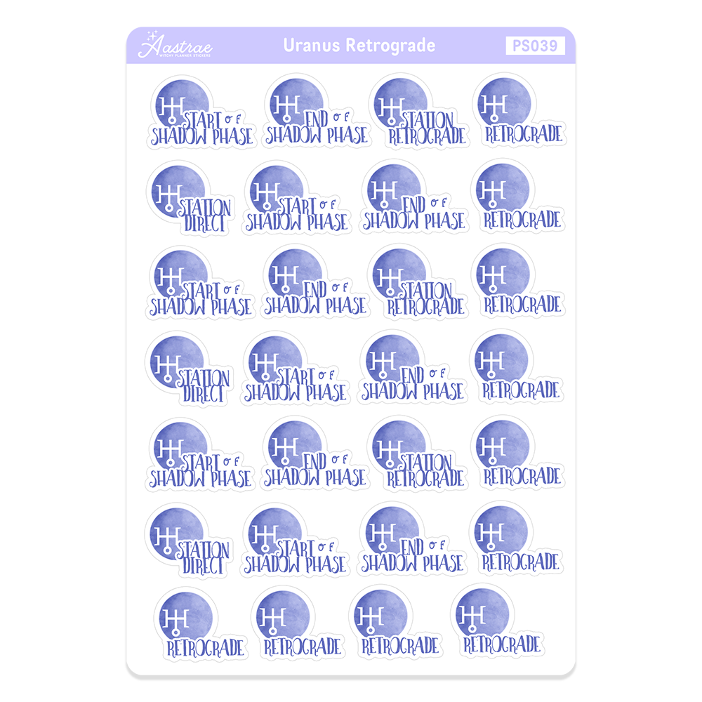 Uranus Retrograde Stickers for Planner