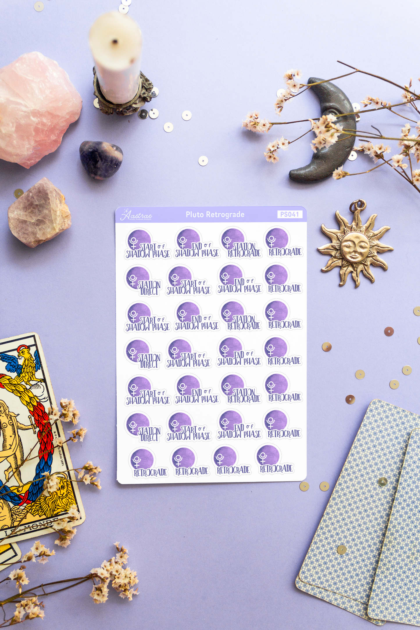 Pluto Retrograde Stickers for Planner